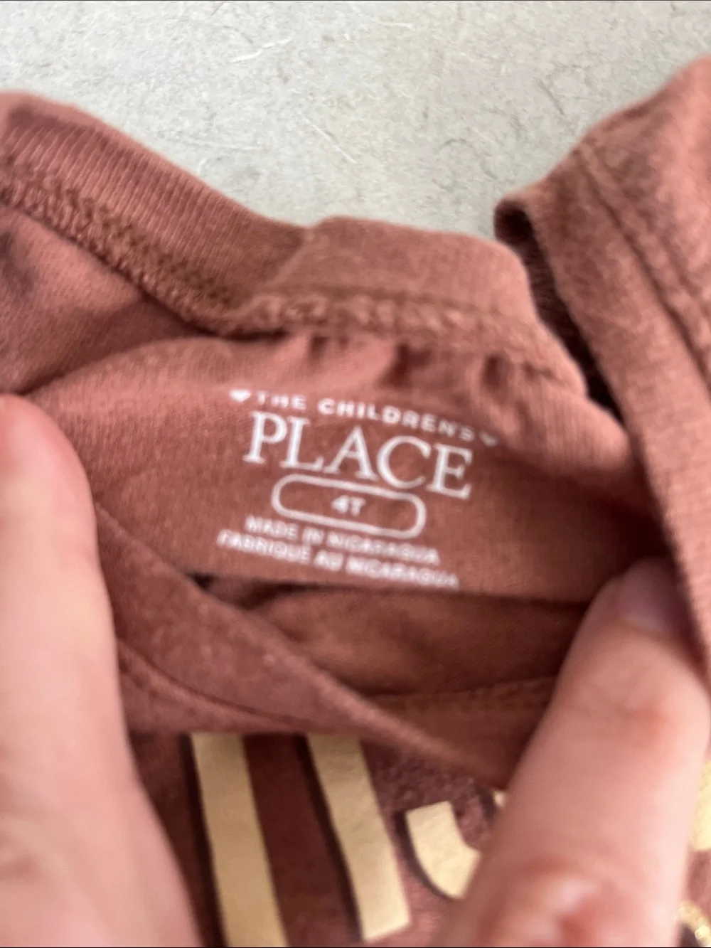 The Children's Place Rust Brown Long Sleeve Tee with Metallic Gold Print